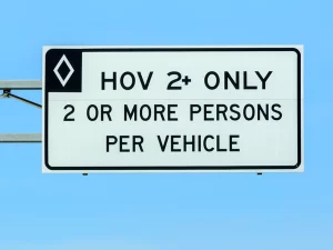 HOV lane highway sign