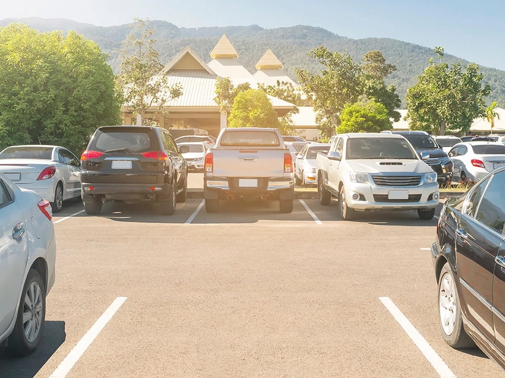 cars parked in a park & ride lot